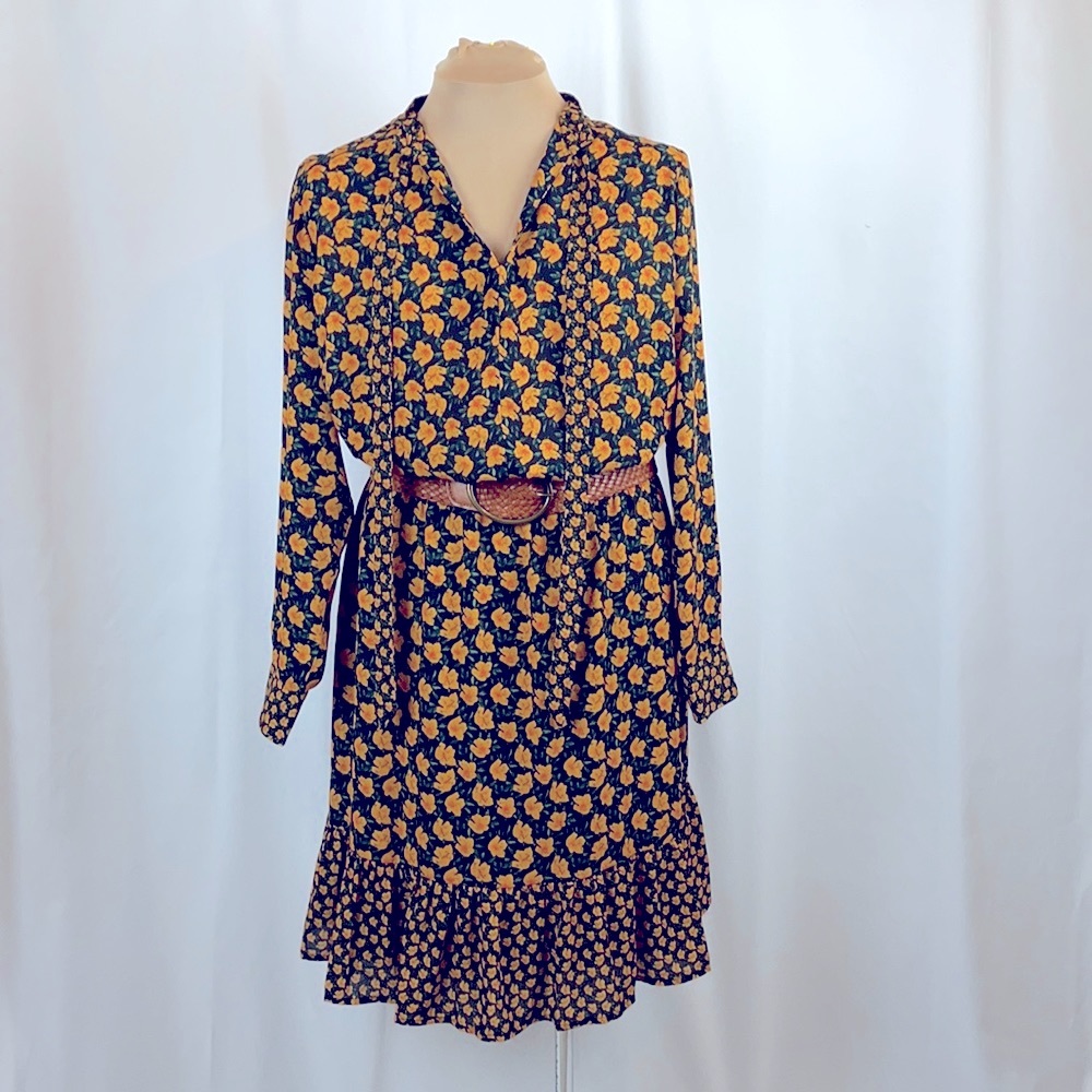 Sam Edelman Floral Print Dress w Elastic Waist